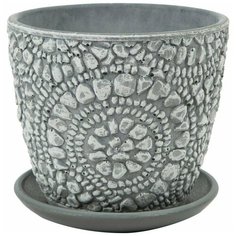 Горшок цветочный Камешки ø14.6 h12.7 см v1.3 л керамика цвет серый Idea (М Пластика)
