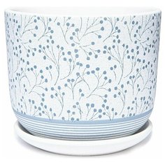 Горшок цветочный Лён ø15 h13.4 см v1.6 л керамика белый/серый Idea (М Пластика)