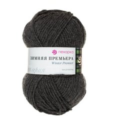 Пряжа Пехорка Зимняя премьера, 50 % мериносовая шерсть, 50 % акрил, 100 г, 150 м, 10 шт., 435 антрацит