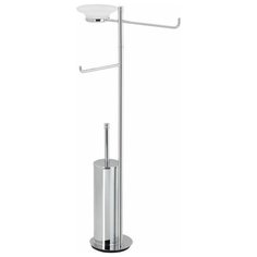 Стойка StilHaus Hashi: мыльница+полотенцедержатель+бумагодержатель+ерш металлический, белый матовый