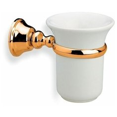 Настенный керамический стакан StilHaus Smart, бронза - белая керамика