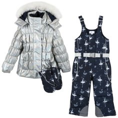 Комплект с полукомбинезоном Chicco 09076344000091 размер 80, серый/темно-синий