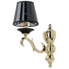 Настенный светильник Vitaluce V2360/1A, E14, 60 Вт, кол-во ламп: 1 шт., цвет арматуры: золотой, цвет плафона: черный