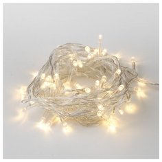 Гирлянда Uniel UL-00005256, 50 ламп, теплый белый/прозрачный провод