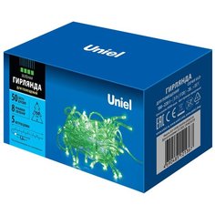 Гирлянда Uniel UL-00005760, 50 ламп, зеленый/прозрачный провод