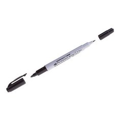 CROWN Маркер перманентный двухсторонний Multi Marker Twin 4 шт. (P-800W), черный