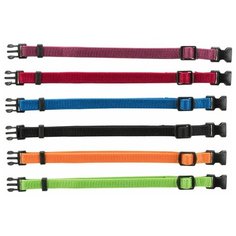 Ошейники для щенков, набор из 6 шт., S-M: 17-25 см/10 мм, красн., зел., желтый, фиол., синий, черн., Trixie (товары для животных, 15551)