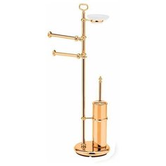 Стойка StilHaus Elite: ерш металлический+мыльница+бумагодержатель+полотенцедержатель, бронза