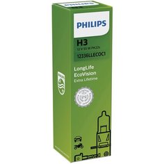 Лампа автомобильная галогенная Philips LongLife EcoVision 12336LLECOC1 H3 12v 55W 1 шт.