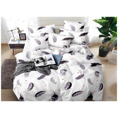 Постельное белье Simple House "Plumage" 1,5-сп Наволочка 50х70 см 2 шт Простынь 150х215 см Пододеяльник 145х215 см