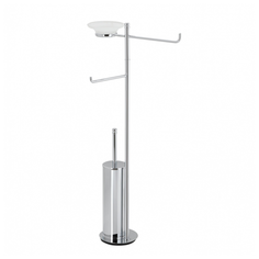 Стойка StilHaus Hashi: мыльница+полотенцедержатель+бумагодержатель+ерш металлический, хром