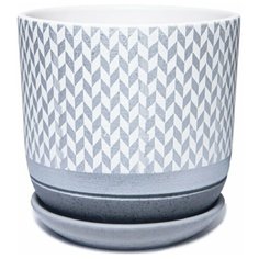 Горшок цветочный Сильвер ø15 h13.4 см v1.6 л керамика белый/серый Idea (М Пластика)