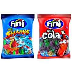 Набор мармелада Fini Акулы + Кола бутылочка в сахаре (2 шт. по 100 гр.)