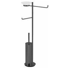 Стойка StilHaus Hashi: мыльница+полотенцедержатель+бумагодержатель+ерш металлический, чёрный матовый