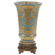 Ваза Celeste 18x18x31см под старину из фарфора с бронзой, Glasar ГЛАСАР