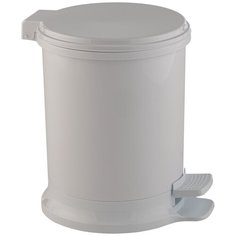 Ведро мусорное с педалью 11 л (контейнер для мусора в комплекте), белое Элластик Пласт