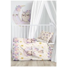 КПБ детск. поплин "Juno" (40х60) рис. 13231-1/13232-1 Owls