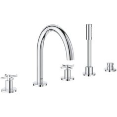 Смеситель для ванны GROHE Atrio New с душевым гарнитуром (на бортик ванны), 5 отверстий, хром (19923003)