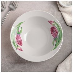 Миска 300 мл "Розовые тюльпаны" 4662002 Дулёвский фарфор