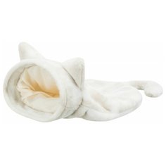 Лежак-туннель для кошек и мелких собак Nelli, 34 х 23 х 55 см, бело-коричневая, Trixie (товары для животных, 36337)