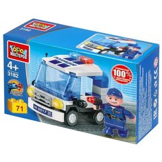 Город мастеров. Конструктор арт.3182-R "Полицейский на машине" 71 дет.