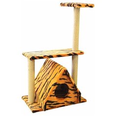 Домик Избушка с тремя когтеточками и двумя площадками Н Вака