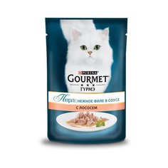 Gourmet Паучи для кошек Нежное филе с лососем (Gourmet Perl) 12222480//12318019/12402022/12439723, 0,085 кг (18 шт)