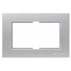 Рамка для 2-ой розетки серебро, RITA, MUTLUSAN (2220 820 1282)