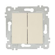 Выключатель 2-клав. (скрытый, без рамки, пруж. зажим) кремовый, RITA, MUTLUSAN (10 A, 250 V, IP 20) (2200 402 0102)