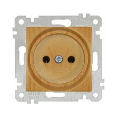 Розетка 1-ая (скрытая, без рамки, б/з) дуб, RITA, MUTLUSAN (16 A, 250 V, IP 20) (2200 601 0258)