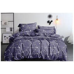 Постельное белье Simple House "Галактика" евро на молнии Наволочка 50х70 см 2 шт Простынь 240х215 см Пододеяльник 200х215 см