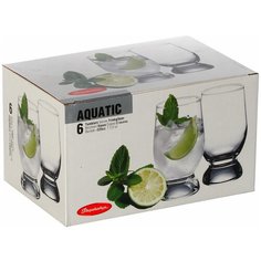 Набор стаканов AQUATIC 6 шт. V=225мл h=120мм (прозрачное стекло) Pasabahce