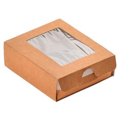 SELFBOX1500 Коробка с окошком 200*200*40 мм, крафт картон 10 шт Айрис