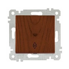 Выключатель проходной 1-клав. (скрытый, без рамки, винт. зажим) орех, RITA, MUTLUSAN (10 A, 250 V, IP 20) (2200 403 0257)