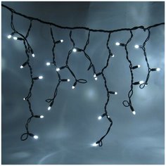 Гирлянда бахрома 4 метра, 120 белых LED диодов, на каучуковом чёрном проводе China Dans International