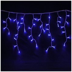 Гирлянда бахрома 4 метра, 120 синих LED диодов, на каучуковом чёрном проводе China Dans International