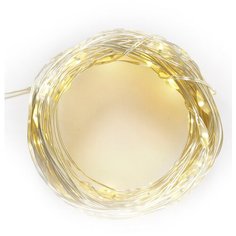 Гирлянда Нить "Роса", 10 м, 100 LED белых тёплых диодов, подключение через USB-разъём China Dans International