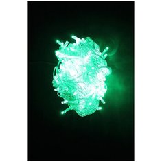 Гирлянда Нить, 19,5м, 220В, шнур белого цвета, 200 диодов зеленых, 19 диодов с FLASH эффектом, контроллер China Dans International