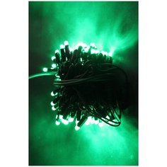 Гирлянда Нить, 10м, 220В, шнур черного цвета, 100 диодов зеленых с FLASH эффектом, соединяемая, IP20 China Dans International