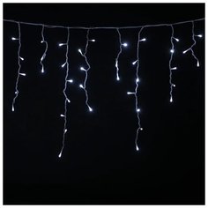 Гирлянда Айсикл-лайт (бахрома) 5х0,7м, 220 В, шнур чёрного цвета, 250 диодов, 200 белых холодных, постоянного свечения China Dans International