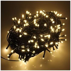 Гирлянда Нить 10м, 32V, шнур зеленого цвета, 100 LED белых тепых постоянного свечения, IP44 China Dans International