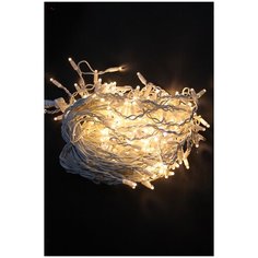 Гирлянда Айсикл-лайт (бахрома) 5x0.7 м, 31V, шнур белого цвета, 250 диодов, 200 диодов теплых белых, постоянного свечения China Dans International