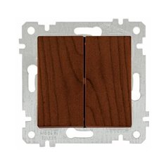 Выключатель 2-клав. (скрытый, без рамки, винт. зажим) орех, RITA, MUTLUSAN (10 A, 250 V, IP 20) (2200 402 0257)