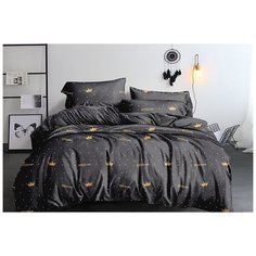 Постельное белье Simple House "Crowns" 1,5-сп на молнии Наволочка 70х70 см 2 шт Простынь на резинке 90х200 см Пододеяльник 145х215 см