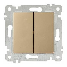 Выключатель 2-клав. (скрытый, без рамки, винт. зажим) золото, RITA, MUTLUSAN (10 A, 250 V, IP 20) (2200 402 0280)