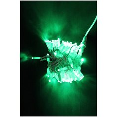 Гирлянда Нить, 10м, 220В, шнур белого цвета, 100 диодов зеленых с FLASH эффектом, соединяемая, IP20 China Dans International