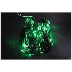 Светодиодная гирлянда занавес "Сетка" 1х2 м, шнур черного цвета, 140 диодов зеленых, без контроллера China Dans International