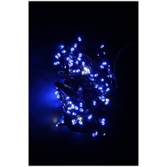 Гирлянда Нить, 18м, 220В,шнур черного цвета, 200 диодов синих с FLASH эффектом, контроллер, соединяемая China Dans International