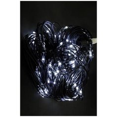 Светодиодная гирлянда занавес "Сетка" 1х2 м, шнур черного цвета, 140 диодов белых холодных, без контроллера China Dans International