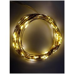 Гирлянда Нить "Роса", 4 м, 40 LED белых тёплых диодов, на батарейках China Dans International